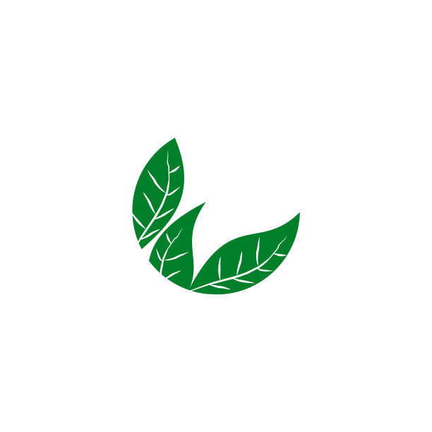 树叶图标标志设计模版图片下载