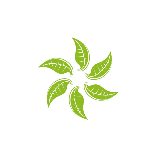 树叶图标标志设计模版图片下载