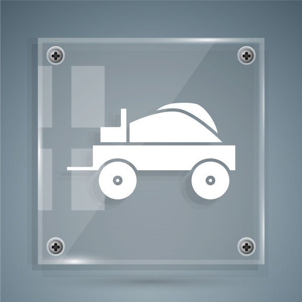 白色狂野西部篷车图标孤立图片下载