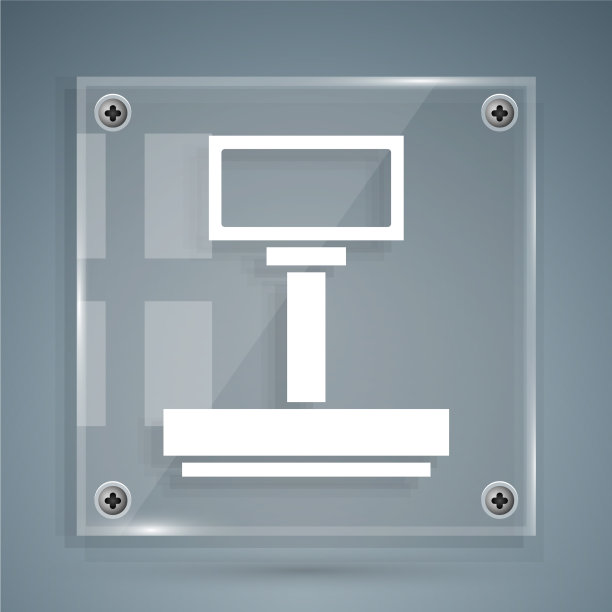 白色尺度图标孤立在灰色背景图片下载