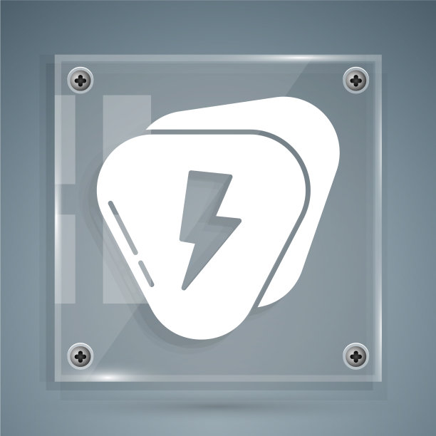 白色吉他挑选图标孤立在灰色背景图片下载