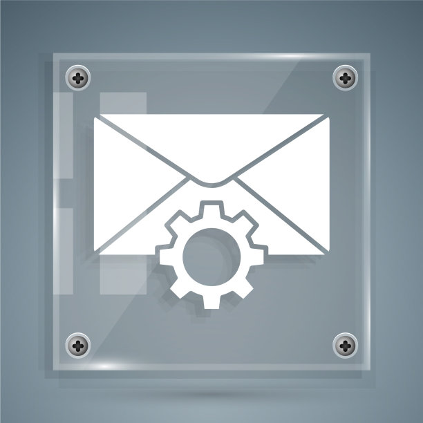 白色信封设置图标孤立在灰色图片下载