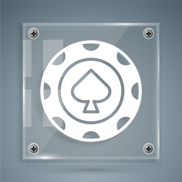 白色赌场筹码图标孤立在灰色图片下载