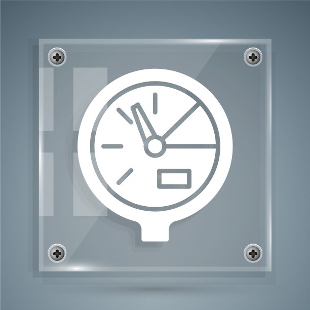 白色水表图标孤立在灰色背景图片下载