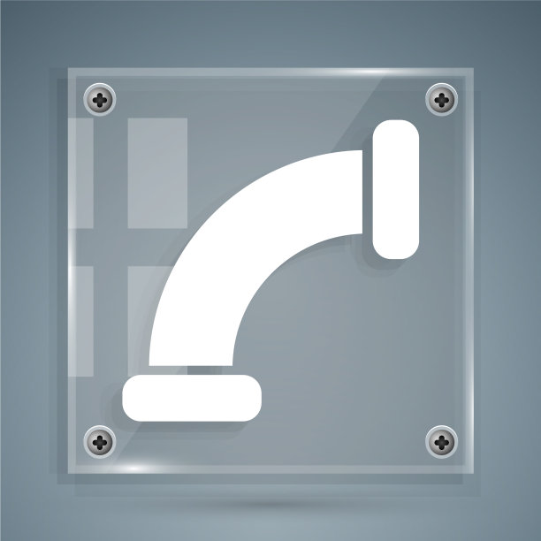 白色工业金属管图标孤立在灰色上图片下载