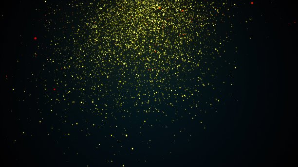 随机的小颗粒。金粉的3d渲染。计算机生成的背景图片下载