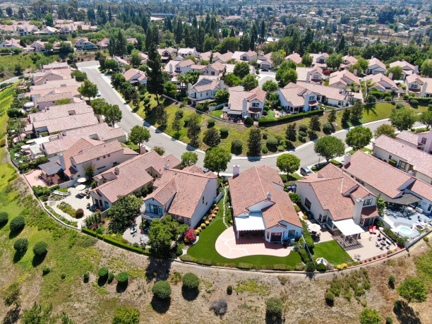 绿谷住宅区鸟瞰图图片下载