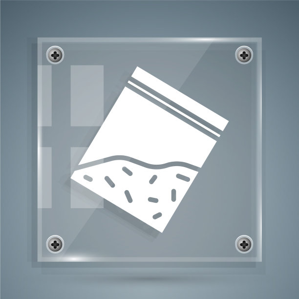 白色塑料袋上的药物图标隔离在灰色图片下载