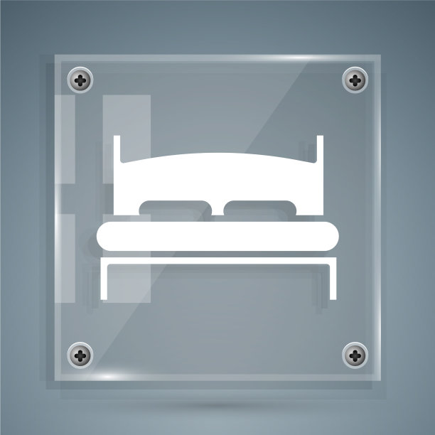 白色大床为两人或一人图标孤立图片下载