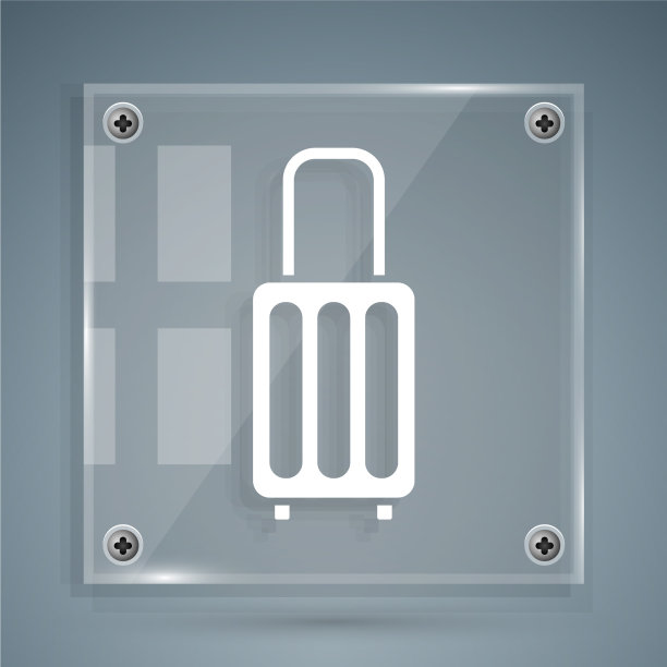 白色旅行箱旅行图标孤立在灰色图片下载