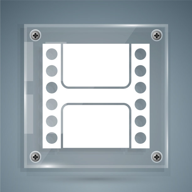 白色播放视频图标孤立在灰色背景图片下载