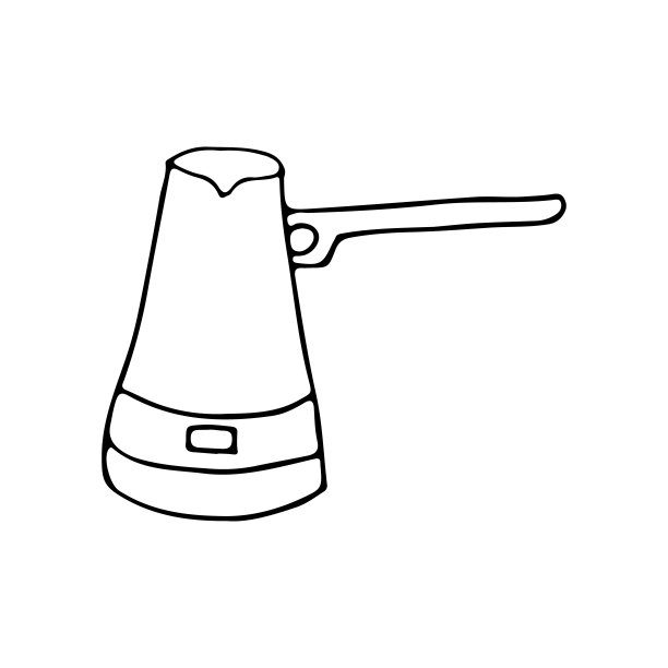 在矢量咖啡土耳其涂鸦图标。手绘的咖啡土耳其涂鸦图标矢量。涂鸦咖啡机图片下载