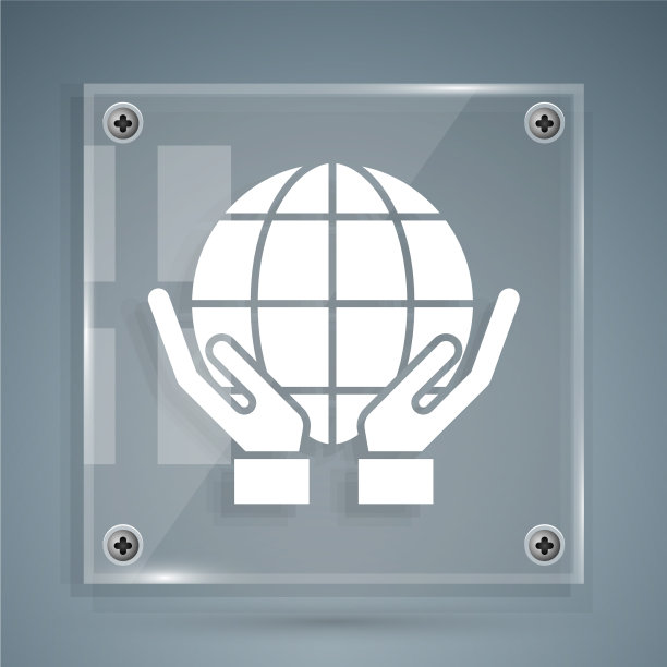 白色人类手握地球地球仪图标图片下载