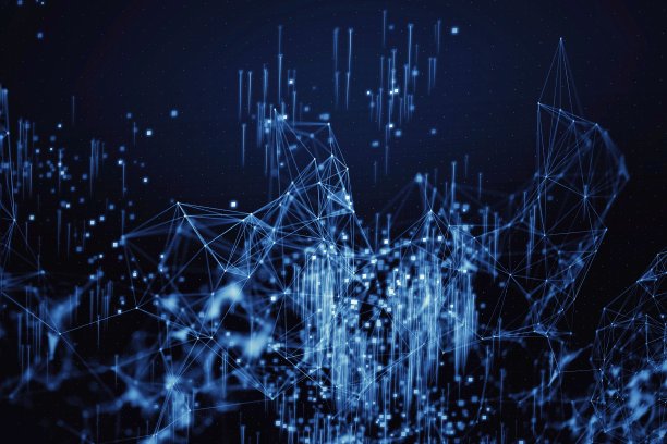 蓝色光的3D插图图片下载