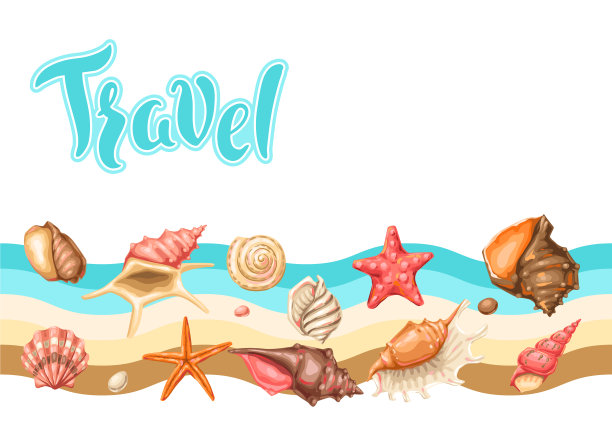 背景与贝壳热带水下图片下载