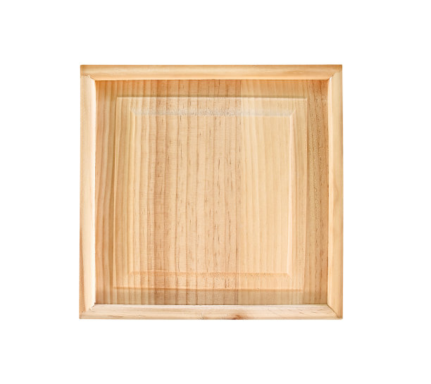 木纹理框架在方形模式孤立在白色背景，剪切路径图片下载