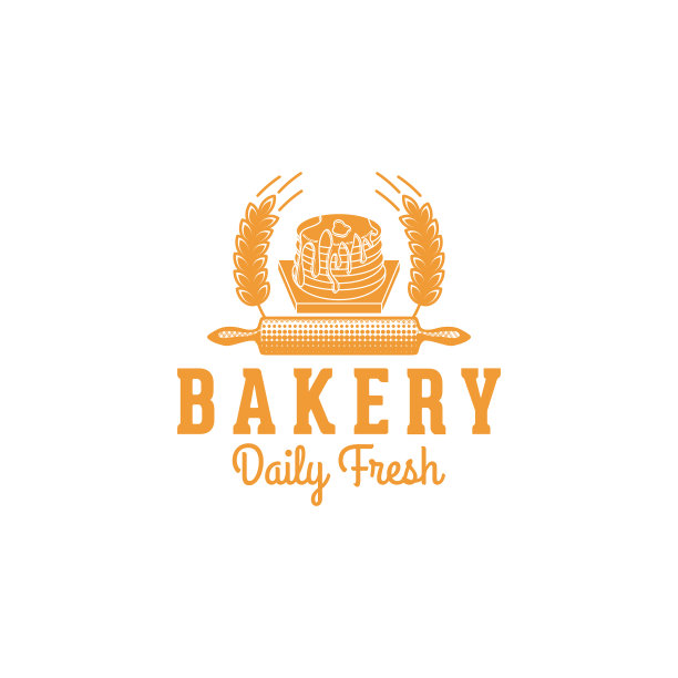 煎饼复古烘焙店的logo创意灵感图片下载