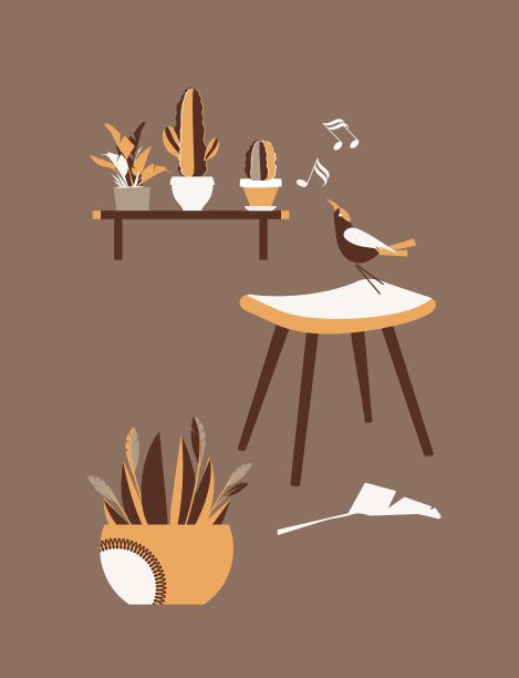 一个舒适的房间的可爱的内部图片下载