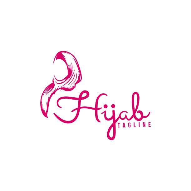 阿拉伯阿拉伯头巾上的粉色标志创意图片下载