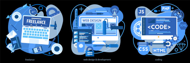 编码，编程，脚本和开发概念横幅图片下载