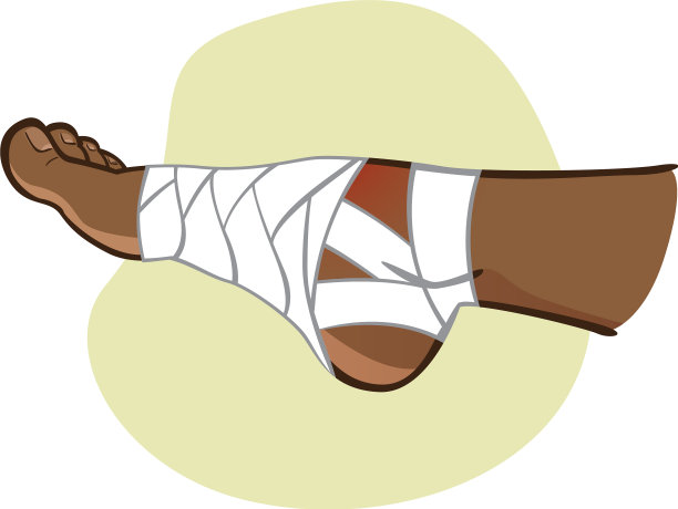 急救非洲降落包扎脚侧视图图片下载