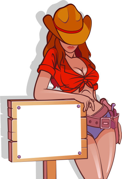 穿着短裤和帽子架的漂亮女孩牛仔图片下载