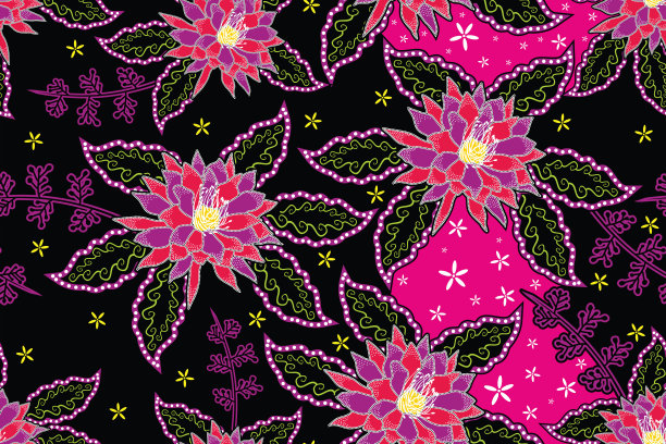 无缝模式与花卉插图矢量图片下载