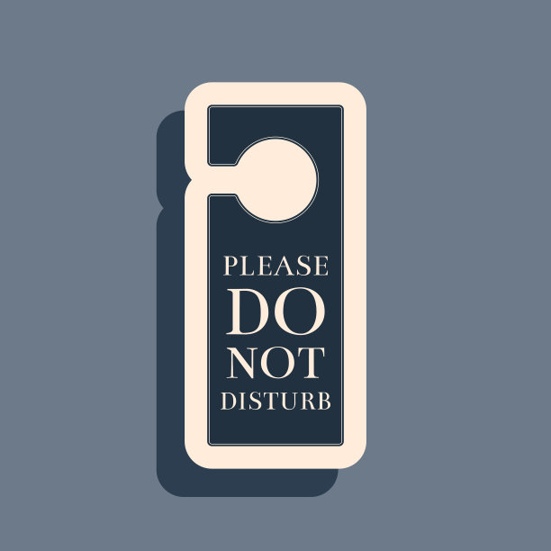 黑色请勿打扰孤立在灰色的图标图片下载