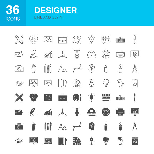 设计师线web字形图标图片下载