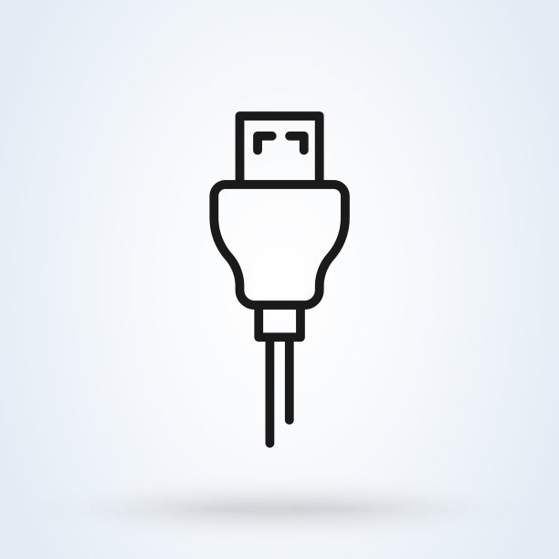 Usb电缆线简单现代图标设计图片下载