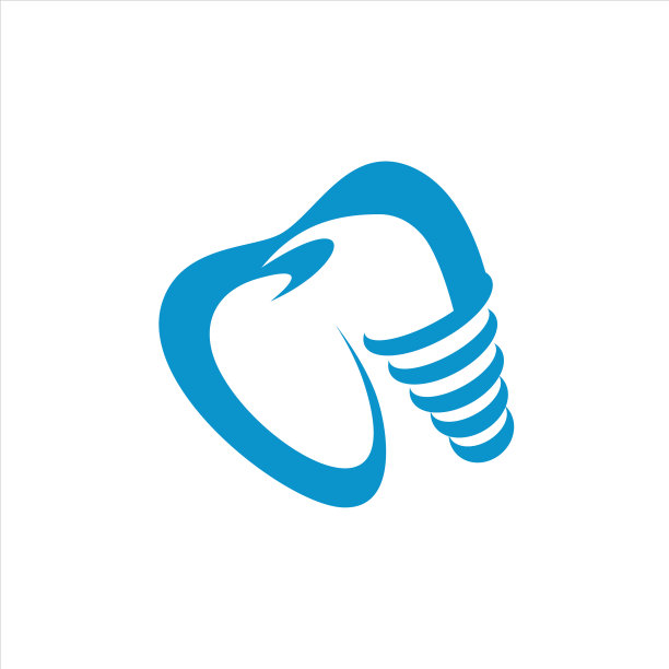 简单的种植牙，颜色为蓝色图片下载