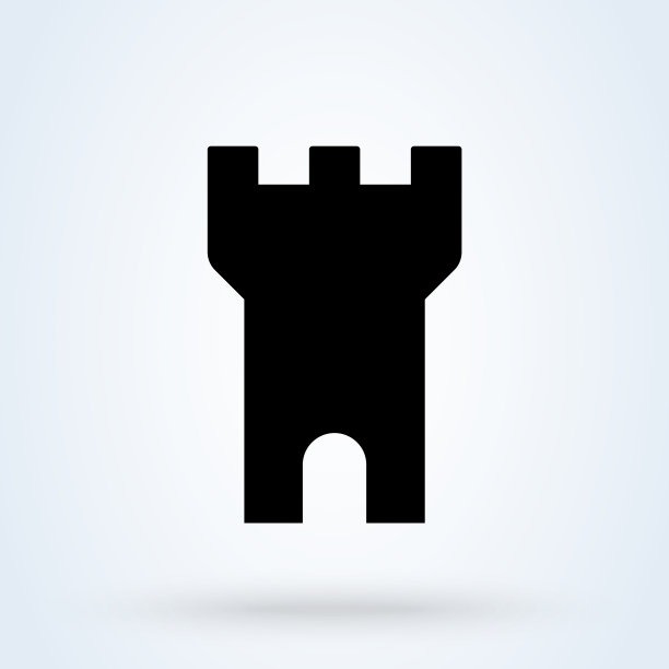 城堡塔简约现代的图标设计图片下载