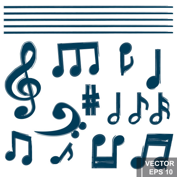 笔记为您的设计设置音乐声音图片下载