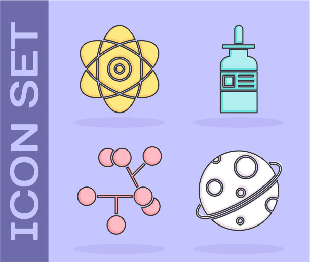设定行星原子分子和玻璃瓶与一个图片下载