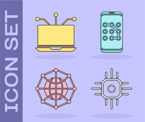 集处理器笔记本电脑全球技术或社交图片下载