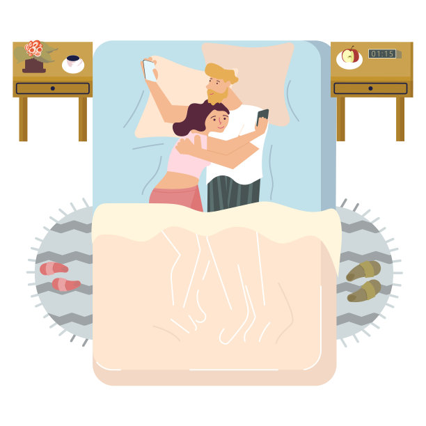 一对夫妇在床上图片下载