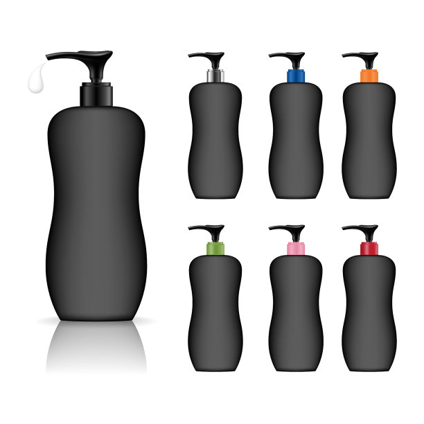 化妆品塑料瓶与分配器泵图片下载