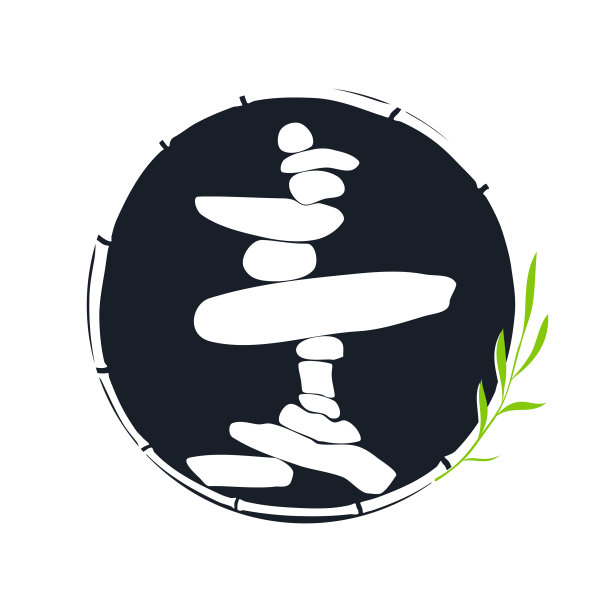 石平衡于黑圈竹中图片下载