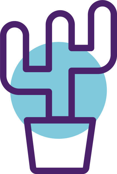 仙人掌植物线条风格图标图片下载