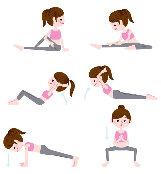 运动女性的矢量图图片下载