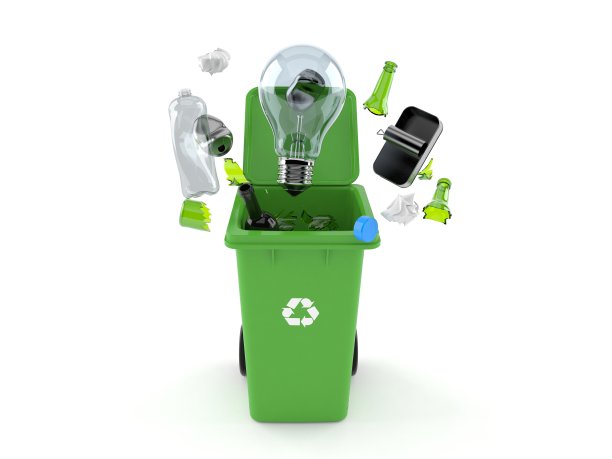 带垃圾桶的灯泡图片下载