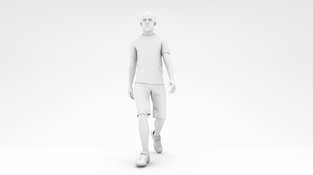 男人走在白色的设计背景图片下载