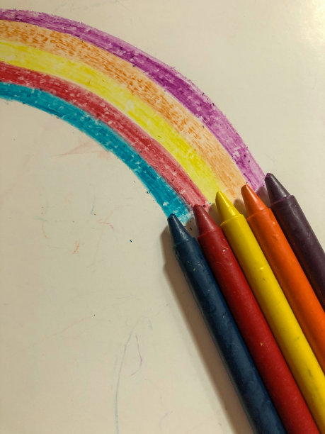 彩色蜡笔由彩虹设计背景图片下载