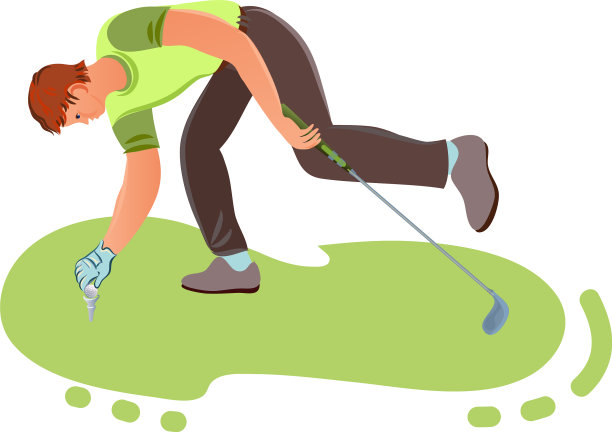 在草地上打高尔夫球的年轻人图片下载