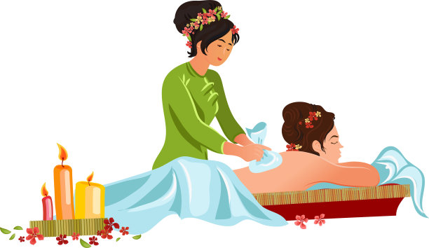 那位美丽的年轻姑娘在水疗中心接受按摩图片下载