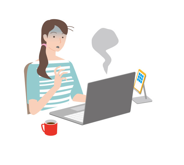 被远程办公和电脑死机震惊的女人图片下载