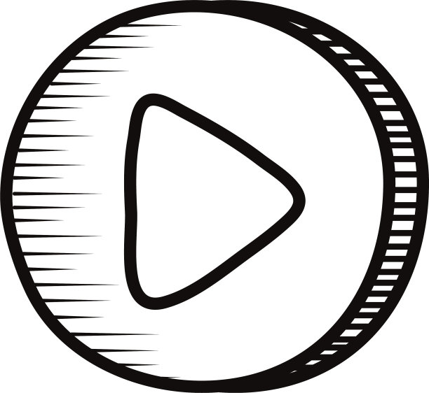 涂鸦线条风格播放按钮图标图片下载