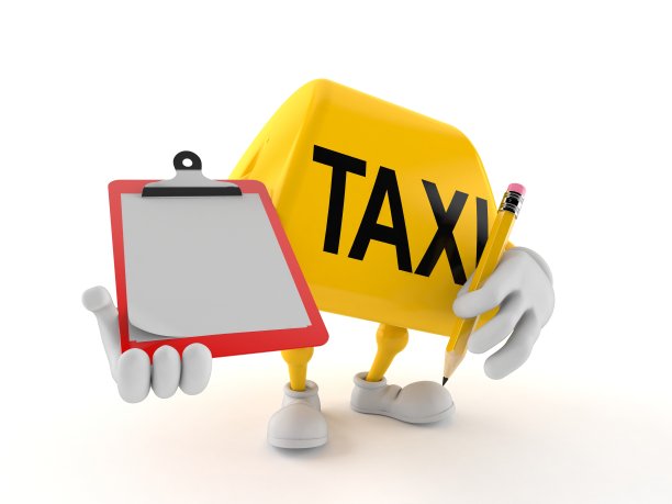 出租车人物拿着剪贴板和铅笔图片下载