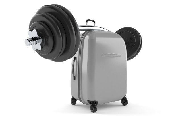 手提箱和杠铃图片下载