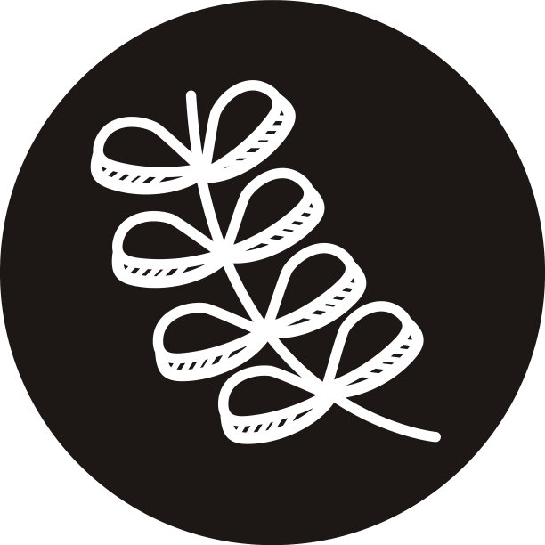 带叶子的涂鸦风格图标图片下载